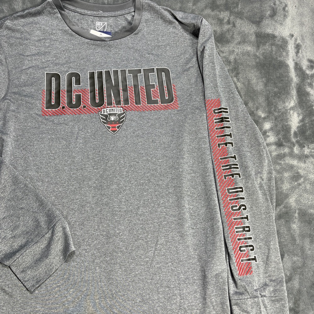 DC United Shirt Adult L Unite The District Active Thermal Spellout‎ MLS Grey
